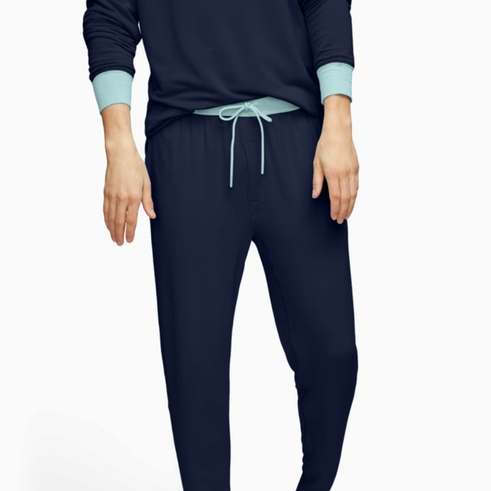 Jambys Breathable No-Sweat Sweatpant Joggers Navy/Mint like new Tall